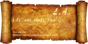 Lévai Amália névjegykártya