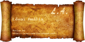 Lévai Amália névjegykártya